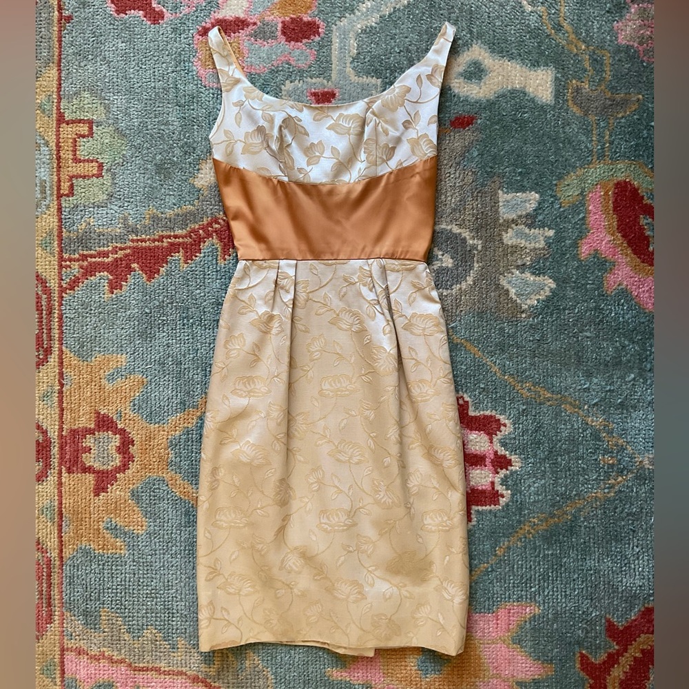 Vintage Orange & Yellow satin dress / Mardi Gras